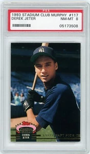 DEREK JETER 1993 Topps Stadium Club Murphy Rc #117 PSA 8 New York Yankees HOF - Picture 1 of 2
