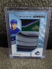 19-20 UD Black Diamond Rookie RC CARD Team Logo Jumbo Retro Quinn Hughes PATCH *