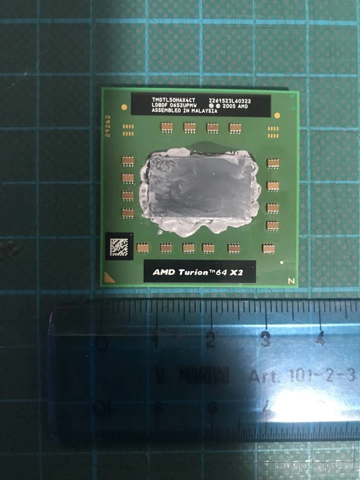 Cpu Amd Turion 64 X2TMDTLS0HAX4CT LDBDF 0652UPMW Z261523L60322 1800Mhz Mobile - Immagine 1 di 2