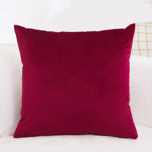 40*40 Large Velvet Plain Cushion Cover Pillow Case Home Sofa Decor Decoration US