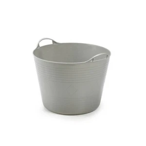 Flexi Wäschekorb Kunststoff Tragekorb Spielzeug Eimer Garten Kübel grau 45cm 40L - Bild 1 von 1