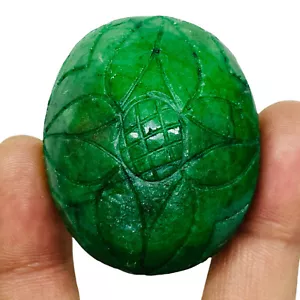 324 Cts Natural Carved Emerald Stunning Green Rare Huge Magnificent Gemstone - Picture 1 of 10