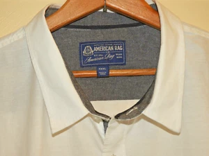 Short Sleeve Shirt Size 3XL White Gray Stripe Pattern American Rag - Picture 1 of 3