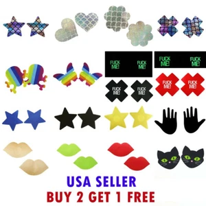2PCS Multi-color Invisible Breast Pasties Adhesive Nipple Cover Sticker Pads - Picture 1 of 44