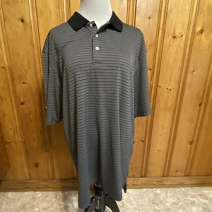 Camisa polo de golf Ping para hombre gris con rayas negras manga corta talla grande - Imagen 1 de 9