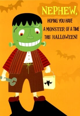 ¡Sobrino! Hoping You Have A Monster of A Time - Tarjeta de felicitación de Halloween - 03490 Foto 1 de 2