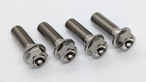 4x Titanium M10 x 1.25 x 30mm fine hex flange head brake caliper bolt kit - Picture 1 of 2