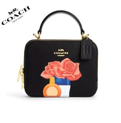 🔥Новый с Ярлыками CQ047 тренер X Tom Wesselmann коробка через плечо кожи черный мульти RP $398 - Изображение 1 из 4