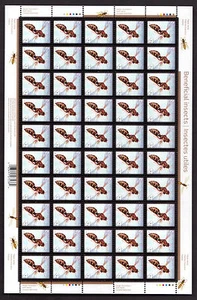 PAPER WASP, BENEFICIAL INSECT, CANADA SCOTT NO 2406 FULL SHEET NH - Picture 1 of 1