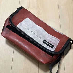 Freitag Messenger Bag Red/White Recycled Material Unique Design Used - Picture 1 of 11