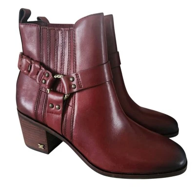 Sam Edelman Dalma Arnés Chelsea Botín Rojo Especiado Moto Botín Para Mujer 7.5 Foto 1 de 4