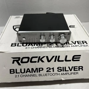 Rockville BLUAMP 21 SILVER 2.1 Channel Bluetooth Home Audio Amplifier Receiver - Picture 1 of 6