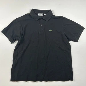 Vintage Lacoste Polo Shirt Extra Large Size 6 Black Green Crocodile Chemise Men - Picture 1 of 6