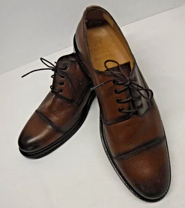 Sacoor Herren Elegant Schuhe Oxford-Schuhe Kappe Zehe Schnürung Braun Leder Größe 9, Portugal - Bild 1 von 13