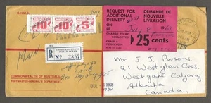 Cover 25 cent postage due additional fee label1968 from Christmas islands [209 - Picture 1 of 2