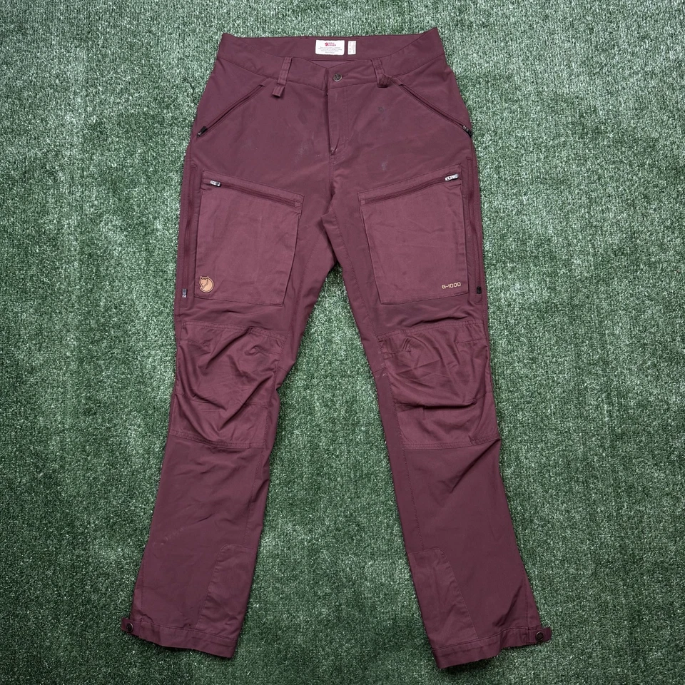 Fjallraven G-1000 Nikka Pants Women's Size 10 Red Cargo Hiking Camping * READ * - Image 1 of 4