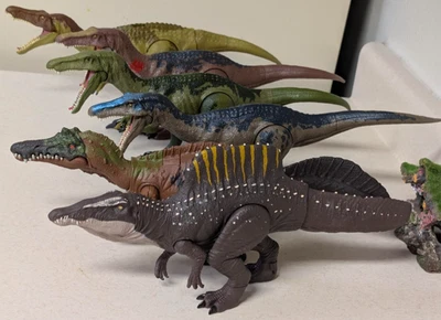 Mattel Мир Юрского периода Фигурки Динозавров Спинозавр Барионикс Раздражитель Лот (6) - Изображение 1 из 4