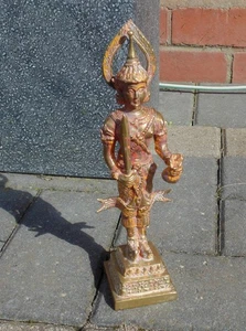 (G390) metal brass Thai Buddha goddess statue ornament  (Pick up/post worldwide) - Picture 1 of 10