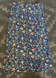 Crazy Horse White Blue Floral Maxi Skirt Size 10 Liz Claiborne Vintage Country - Picture 1 of 8