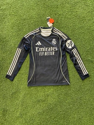 adidas Real Madrid Long Sleeve Away Jersey 25/26 - Black/Gray - Image 1 of 4