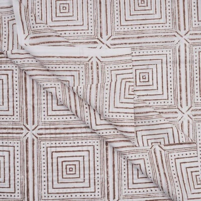 5 Yard Hand Block Print Handmade Cotton Indian Natural Sanganeri Print Fabric. - Image 1 of 4