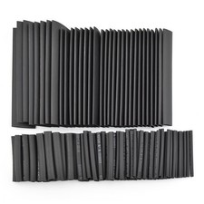 127Pcs Black Weatherproof Heat Shrink Sleeving Tubing Tube Assortment Kit