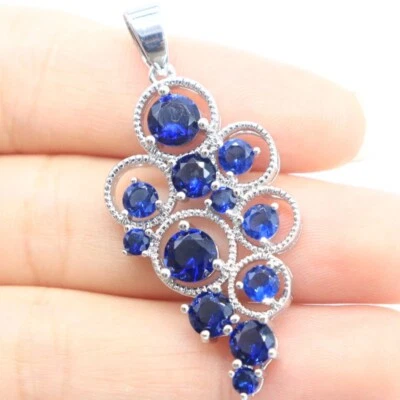 Buy 2 get 1 free SheCrown Long 5.5g Tanzanite Women Daily Wear Silver Pendant - Image 1 of 2