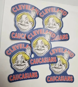 NEW CLEVELAND GUARDIANS  CAUCASIANS MLB RETRO VINTAGE LOOKING LOGO STICKERS (5) - Picture 1 of 12