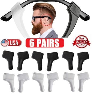 12x Gafas Antideslizantes Ganchos para las Orejas Punta Anteojos Agarre Soporte de Silicona EE. UU. Foto 1 de 4
