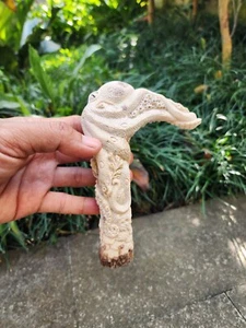 Cane Handle deer antler carving Octopus - Picture 1 of 6