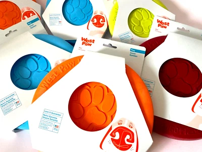 West Paw Zisc Zogoflex Vollgummi Frisbee orange blau rot grün mini small 16cm - Bild 1 von 4