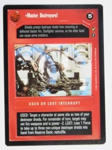 Master, Destroyers!  2001 Theed Palace BB Ltd Decipher Star Wars CCG NM/SP - Picture 1 of 2
