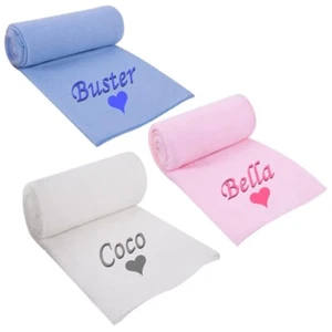 Personalised Baby Name Blanket Heart Girl Boy Embroidered Towel New born Gift - Picture 1 of 1