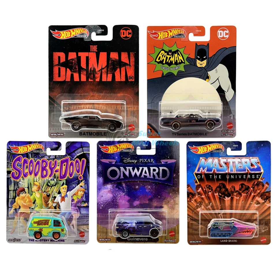 Hot Wheels 1:64 DMC55-957G Set of 5 Batman Land Shark Scooby Doo Diecast Model  - Image 1 of 1