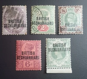 1891 British Bechuanaland o/p stamps. Mixed set of 5. MH & used. Very good-fine. - Picture 1 of 2