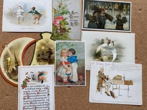 9 CHIMERA ART CARDS RE PRINTS of VICTORIAN GREETINGS CARDS - Picture 1 of 2