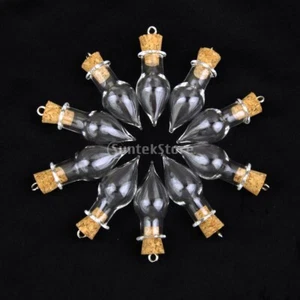 Lot 10/20/50pcs Mini Empty Teardrop-shaped Vials Glass Bottles Pendant Vial Cha - Picture 1 of 6