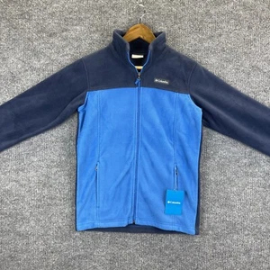 Columbia Jacket Boys Large Blue Youth Full Zip Fleece Pockets NWT - Picture 1 of 11