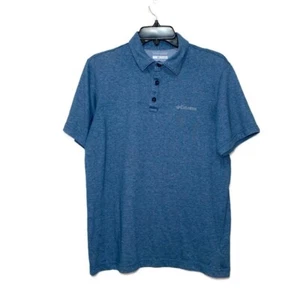COLUMBIA PFG OMNI SHADE Men's Small Blue Polo Shirt Fishing Golf Perfect - Picture 1 of 8