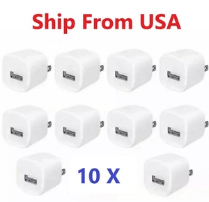 10x White 1A USB Power Adapter AC Home Wall Charger US Plug FOR iPhone 5 6 7 8 X - Picture 1 of 1