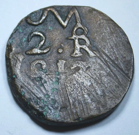 1813 SUD Mexico Oaxaca War Of Independence Copper 2 Reales Antique 1800's Coin Cover