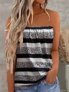 Casual Printed All-match Tube Top Vest-size small - Picture 1 of 2