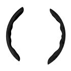 38Cm Car Steering Wheel Cover Trim Protector Suede Leather Anti-Slip Black