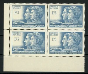 Chile Stamp Sesquicentenario Battles of Chacabuco y Maipu Block of 4 MNH - Picture 1 of 1