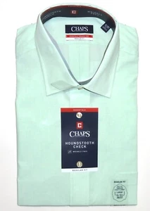 New Chaps Mens Regular Fit Dress Shirt Long Sleeves 1 pocket Summer Kiwi NWT - Picture 1 of 6