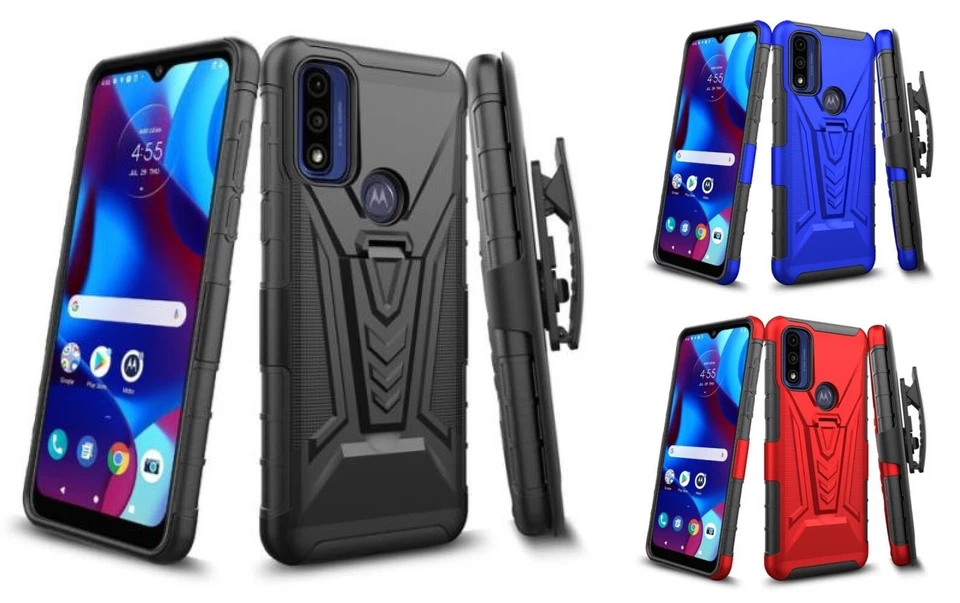 For Motorola Moto G Play 2023 XT2271 V 3in1 Holster Clip Case Phone Cover - Image 1 of 1