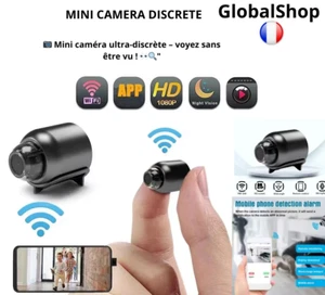 Mini caméra HD 1080P WiFi sans fil vision nocturne détection de mouvement - Photo 1/24
