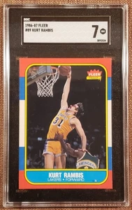 1986 Fleer #89 Kurt Rambis Los Angeles Lakers Rookie Basketball Card SGC 7 NM RC - Picture 1 of 3