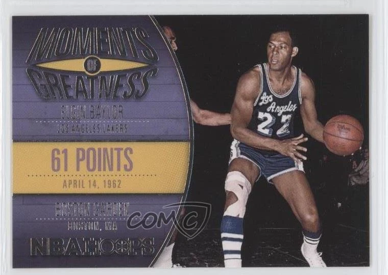 2014-15 NBA Hoops Moments of Greatness Elgin Baylor #2 HOF - Image 1 of 2