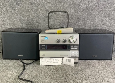 Aiwa XR-EC10 微型 📻 组件架 CD 立体声系统 – 3 CD 更换器 – 银色 — 第 1/4 张图片